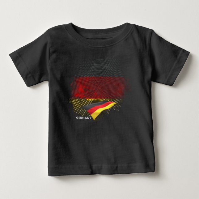 Camiseta Para Bebê bandeira da Alemanha (Frente)