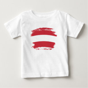 Camiseta Para Bebê Bandeira da Áustria