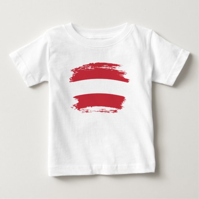 Camiseta Para Bebê Bandeira da Áustria (Frente)