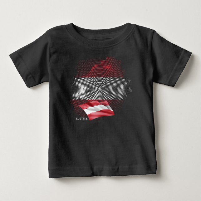 Camiseta Para Bebê bandeira da Áustria (Frente)