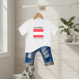 Camiseta Para Bebê Bandeira da Áustria