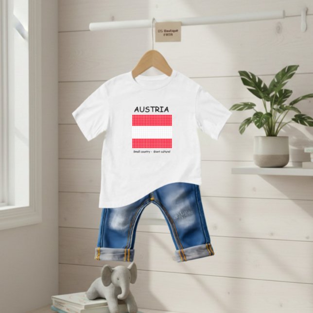 Camiseta Para Bebê Bandeira da Áustria (Criador carregado)