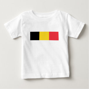 Camiseta Para Bebê Bandeira da Bélgica