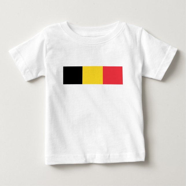 Camiseta Para Bebê Bandeira da Bélgica (Frente)
