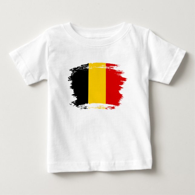 Camiseta Para Bebê Bandeira da Bélgica (Frente)