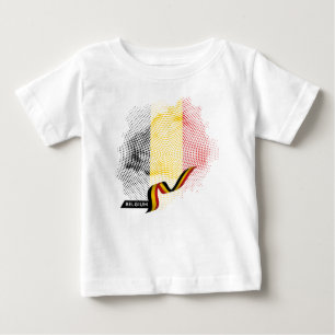 Camiseta Para Bebê bandeira da Bélgica