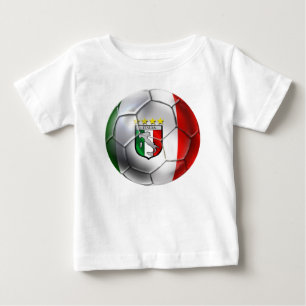 Camiseta Para Bebê Bandeira da bola de futebol de Italia Forza