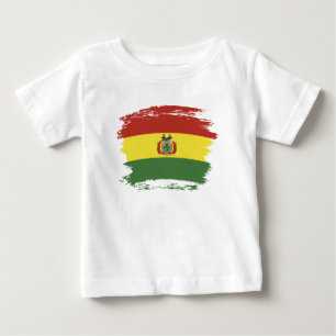 Camiseta Para Bebê Bandeira da Bolívia