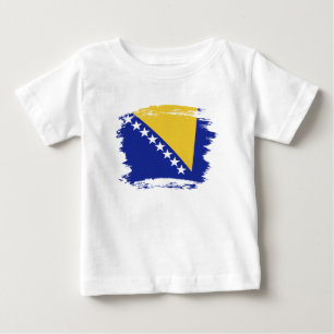 Camiseta Para Bebê Bandeira da Bósnia e Herzegovina