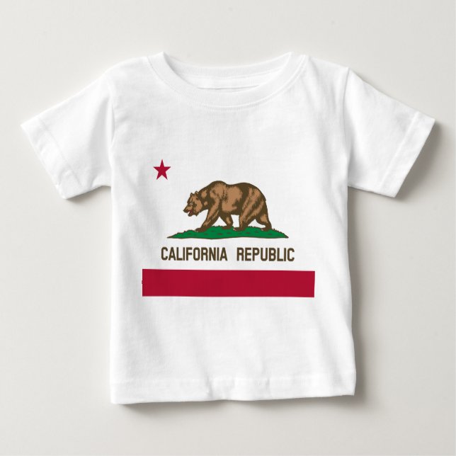 Camiseta Para Bebê Bandeira da Califórnia (Frente)