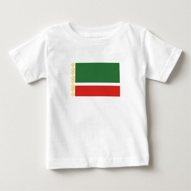 Camiseta Para Bebê Bandeira da Chechênia (Frente)