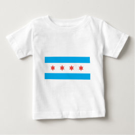 Camiseta Para Bebê Bandeira da cidade de Chicago