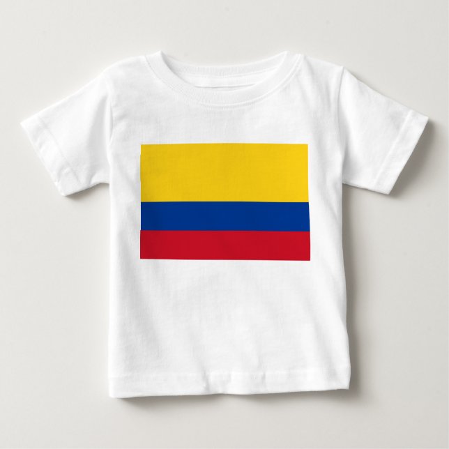 Camiseta Para Bebê Bandeira da Colômbia (Frente)