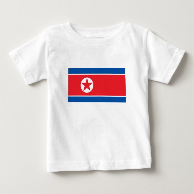 Camiseta Para Bebê Bandeira da Coreia do Norte (Frente)
