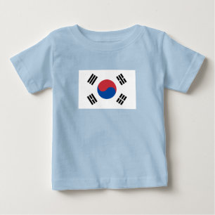 Camiseta Para Bebê Bandeira da Coreia do Sul