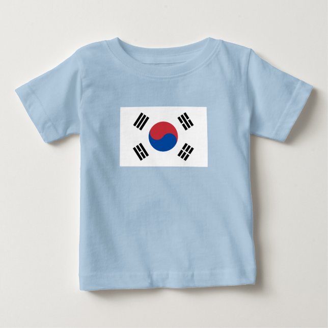 Camiseta Para Bebê Bandeira da Coreia do Sul (Frente)