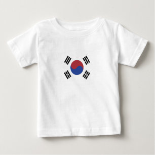 Camiseta Para Bebê Bandeira da Coreia do Sul