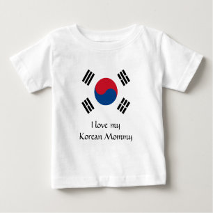 Camiseta Para Bebê Bandeira da Coreia do Sul - Yin Yang