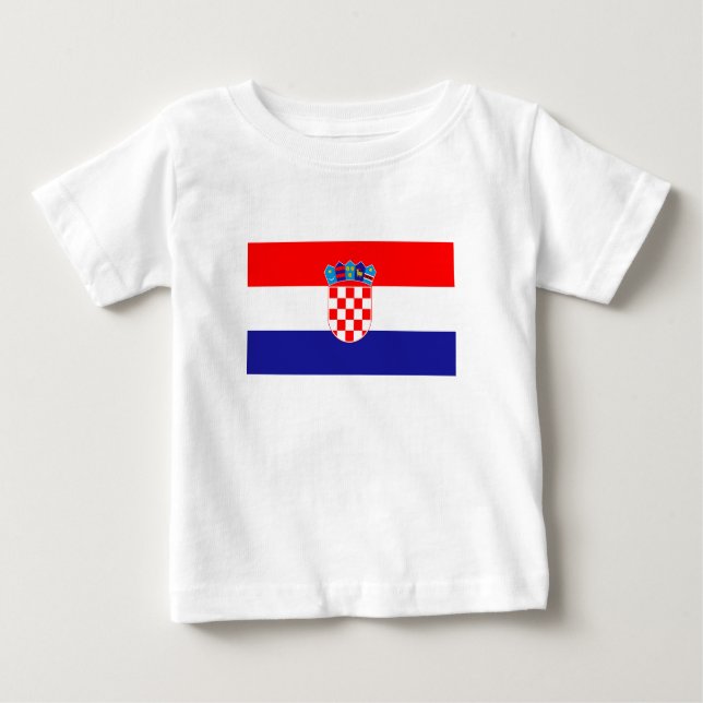Camiseta Para Bebê Bandeira da Croácia (Frente)