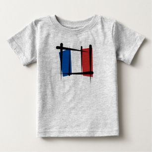 Camiseta Para Bebê Bandeira da escova de France