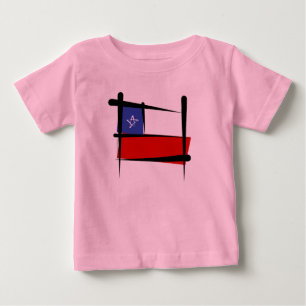 Camiseta Para Bebê Bandeira da escova do Chile