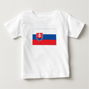 Camiseta Para Bebê Bandeira da Eslováquia