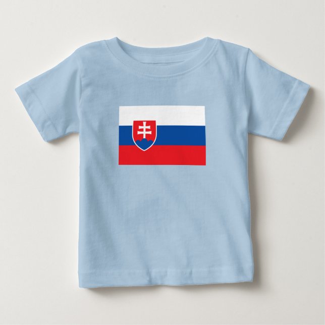 Camiseta Para Bebê Bandeira da Eslováquia (Frente)