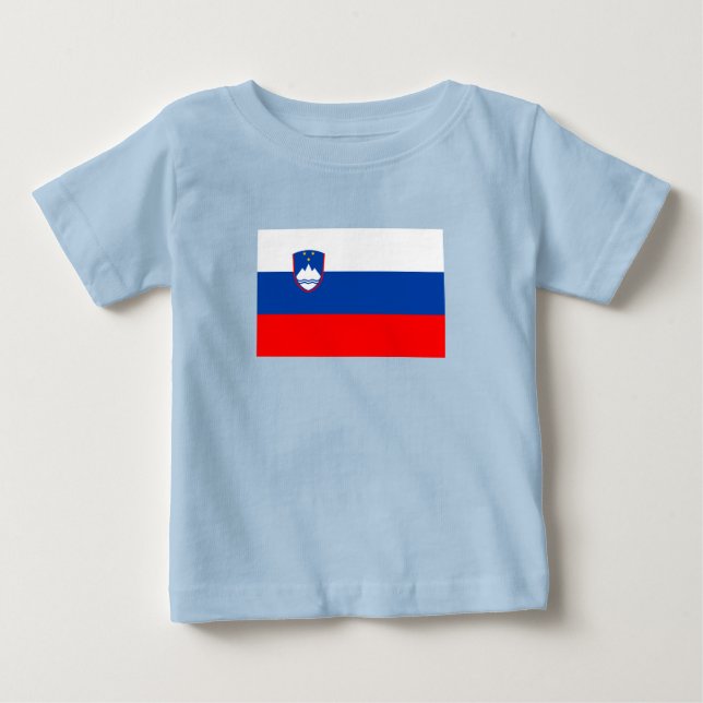 Camiseta Para Bebê Bandeira da Eslovênia (Frente)