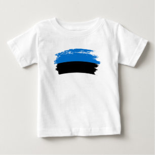 Camiseta Para Bebê Bandeira da Estônia