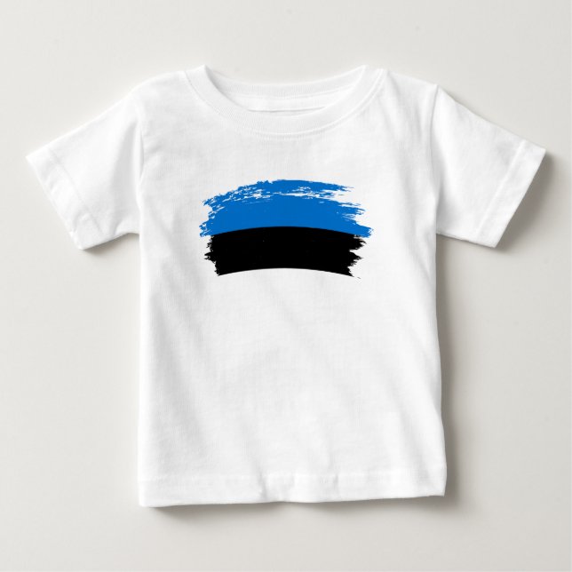 Camiseta Para Bebê Bandeira da Estônia (Frente)