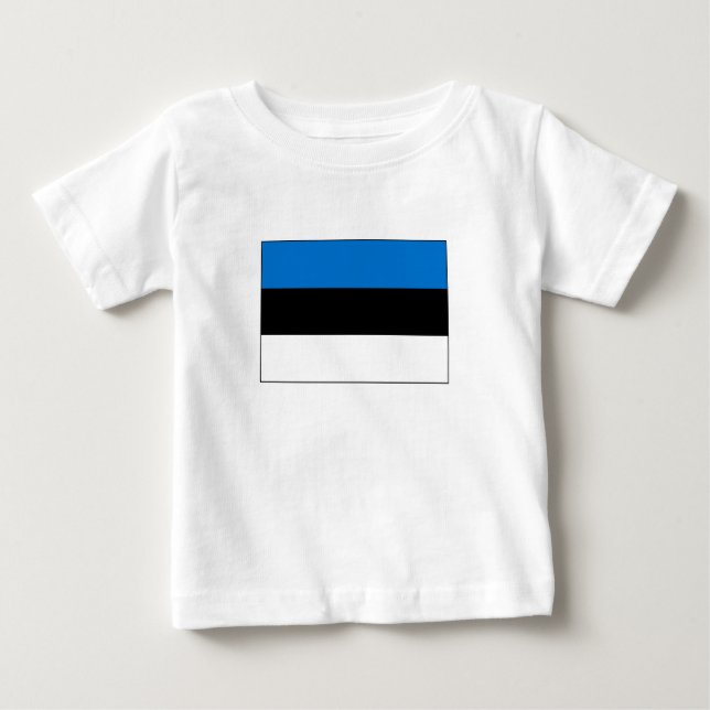 Camiseta Para Bebê Bandeira da Estônia (Frente)