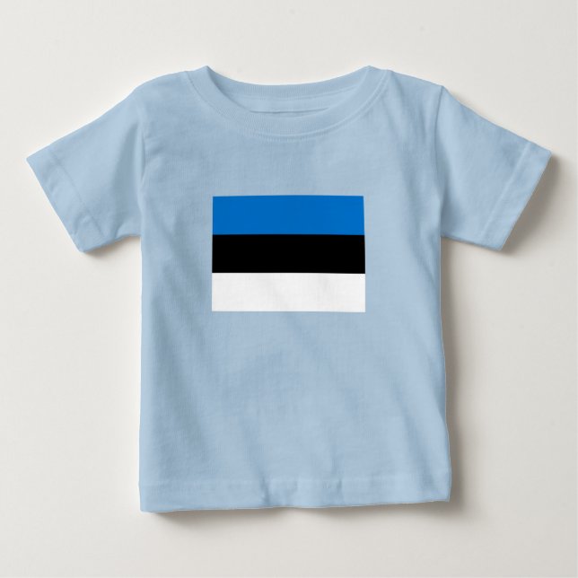Camiseta Para Bebê Bandeira da Estônia (Frente)