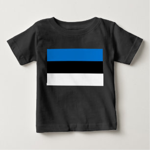 Camiseta Para Bebê Bandeira da Estônia