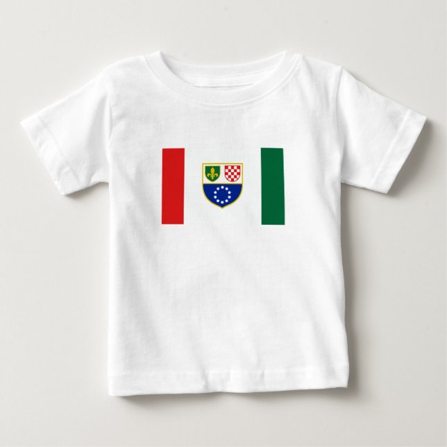 Camiseta Para Bebê Bandeira da Federação da Bósnia e Herzegovina (Frente)