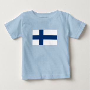 Camiseta Para Bebê Bandeira da Finlândia