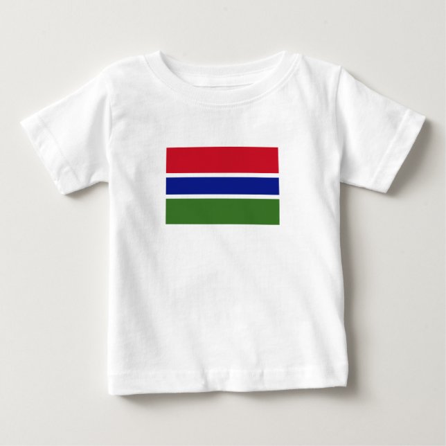 Camiseta Para Bebê Bandeira da Gâmbia (Frente)