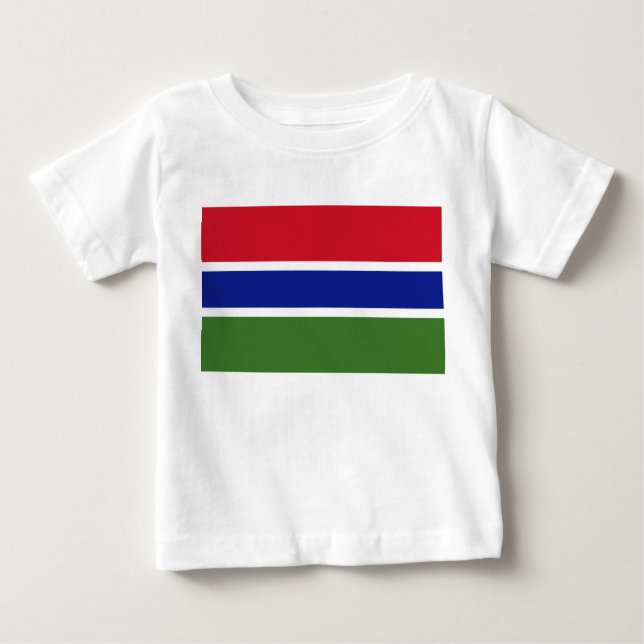 Camiseta Para Bebê Bandeira da Gâmbia (Frente)