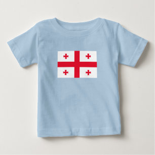 Camiseta Para Bebê Bandeira da Geórgia
