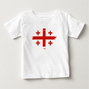 Camiseta Para Bebê Bandeira da Geórgia