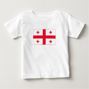 Camiseta Para Bebê Bandeira da Geórgia