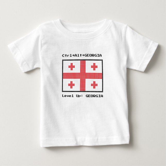 Camiseta Para Bebê Bandeira da Geórgia (Frente)