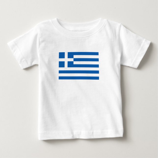 Camiseta Para Bebê Bandeira da Grécia (Frente)