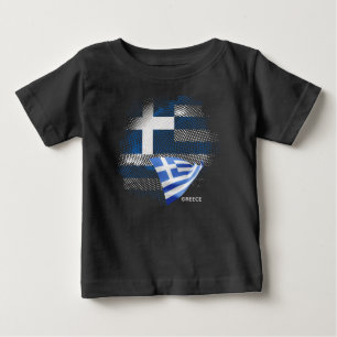 Camiseta Para Bebê bandeira da Grécia