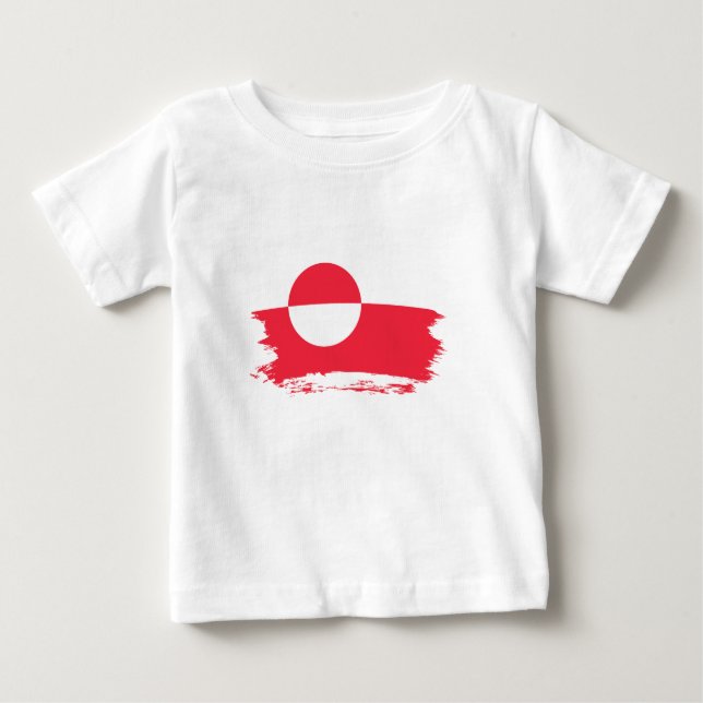 Camiseta Para Bebê Bandeira da Gronelândia (Frente)