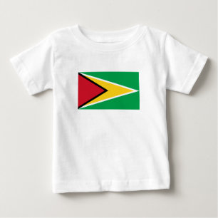 Camiseta Para Bebê Bandeira da Guiana