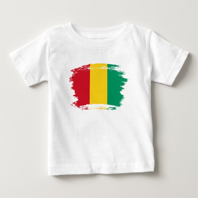 Camiseta Para Bebê bandeira da Guiné (Frente)