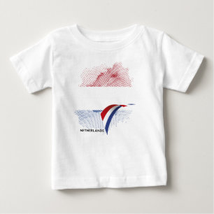 Camiseta Para Bebê bandeira da Holanda
