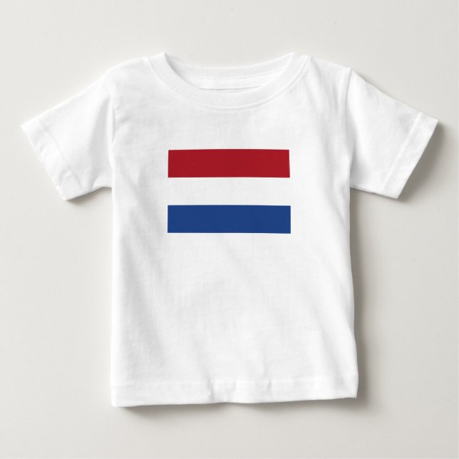Camiseta Para Bebê Bandeira da Holanda (Frente)