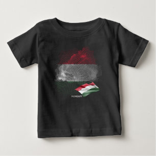 Camiseta Para Bebê bandeira da Hungria