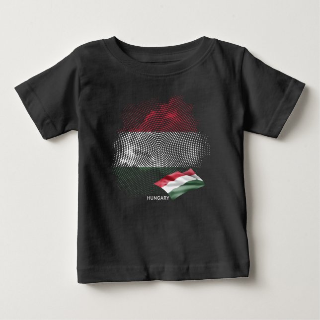 Camiseta Para Bebê bandeira da Hungria (Frente)